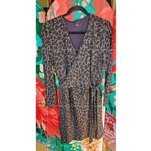 Leopard print wrap style dress